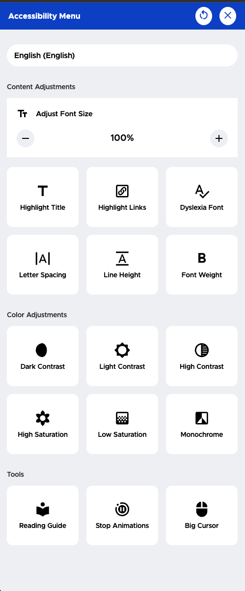 The opened widget