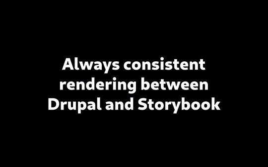 Always consistent rendering between Drupal and Storybook