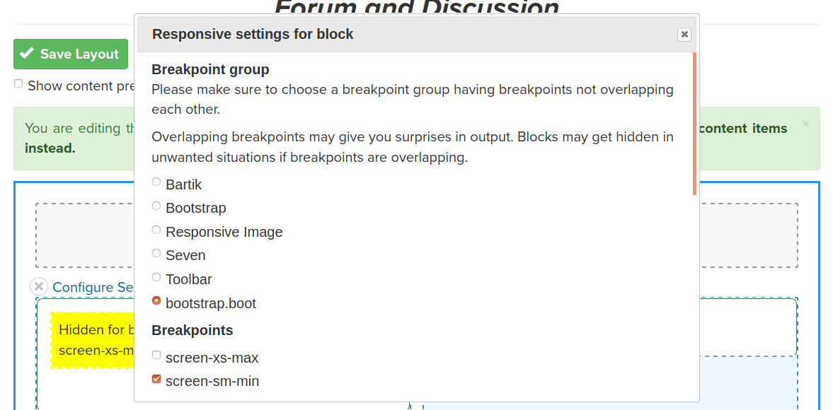 RLB Responsive settings for block