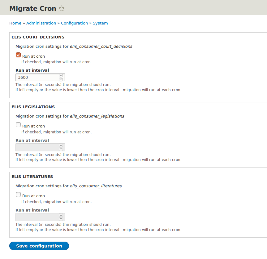 Migrate cron settings