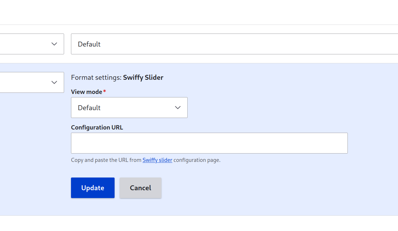 Swiffy Slider formatter settings