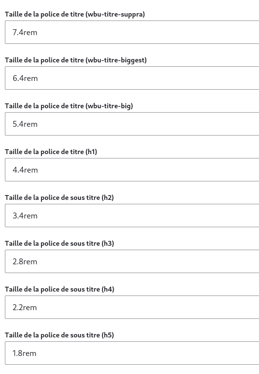 Generate style theme set sélect police