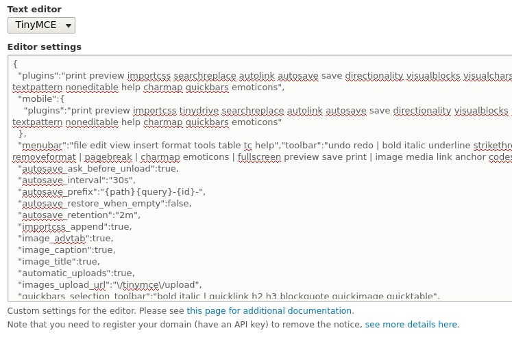 Editor configuration