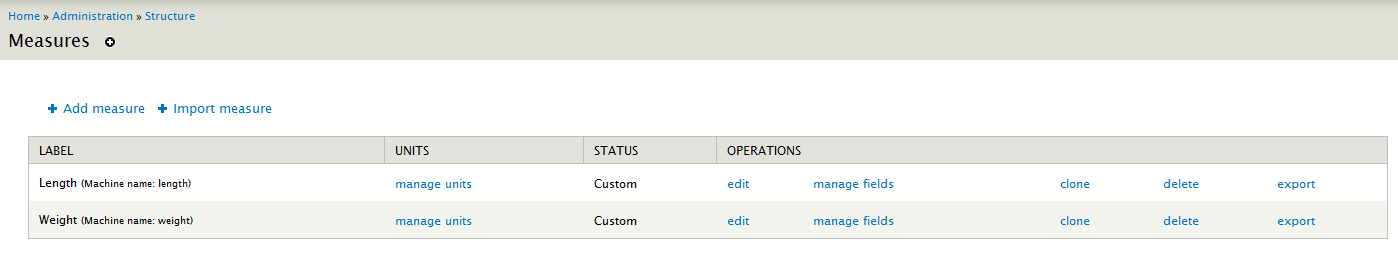 Table, provided by this module