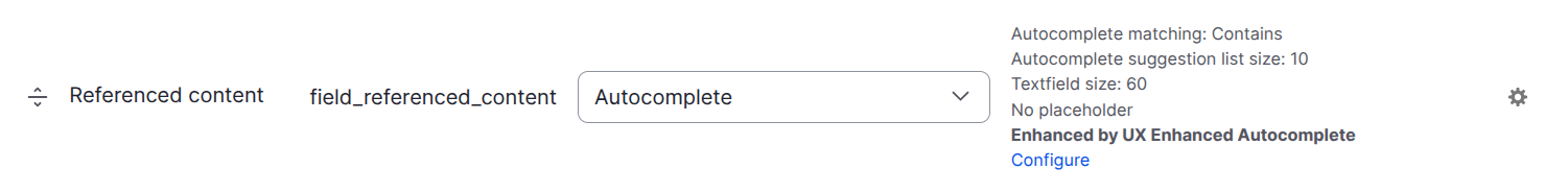 Widget override info by the module ux enhanced autocomplete