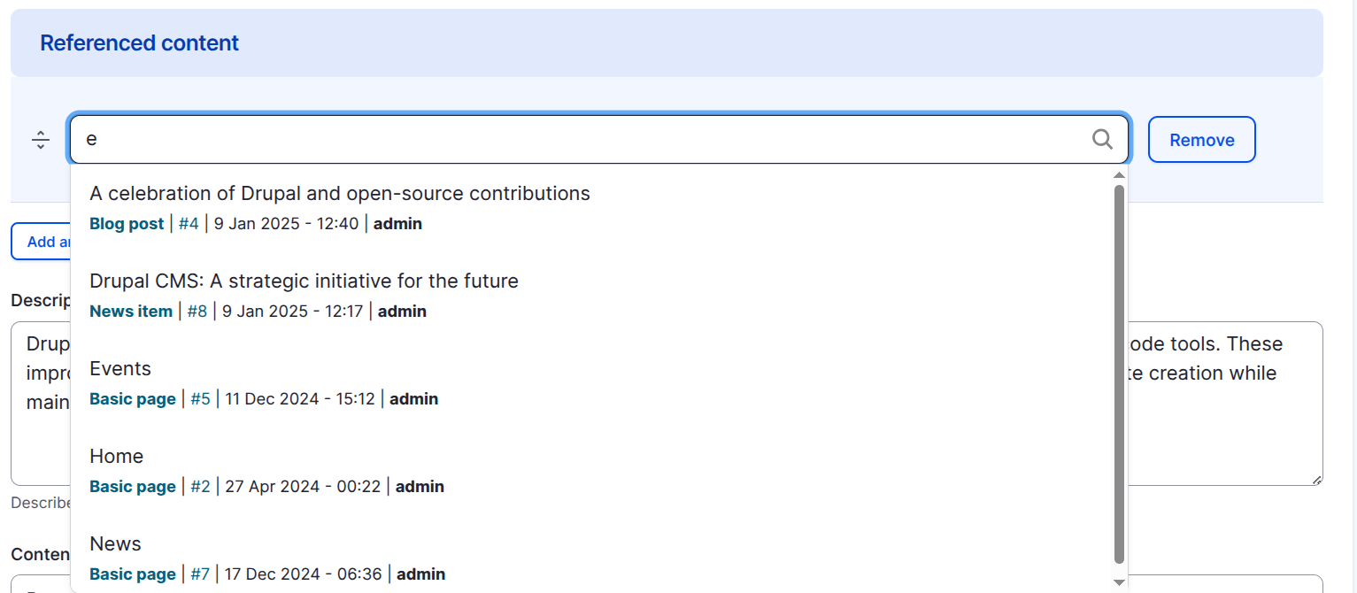 Preview for the module ux enhanced autocomplete