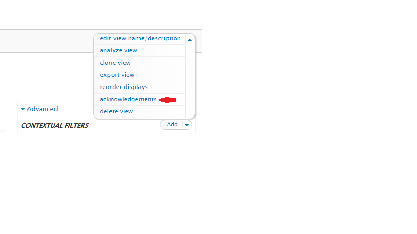 The picture shows link to configure views behaviour