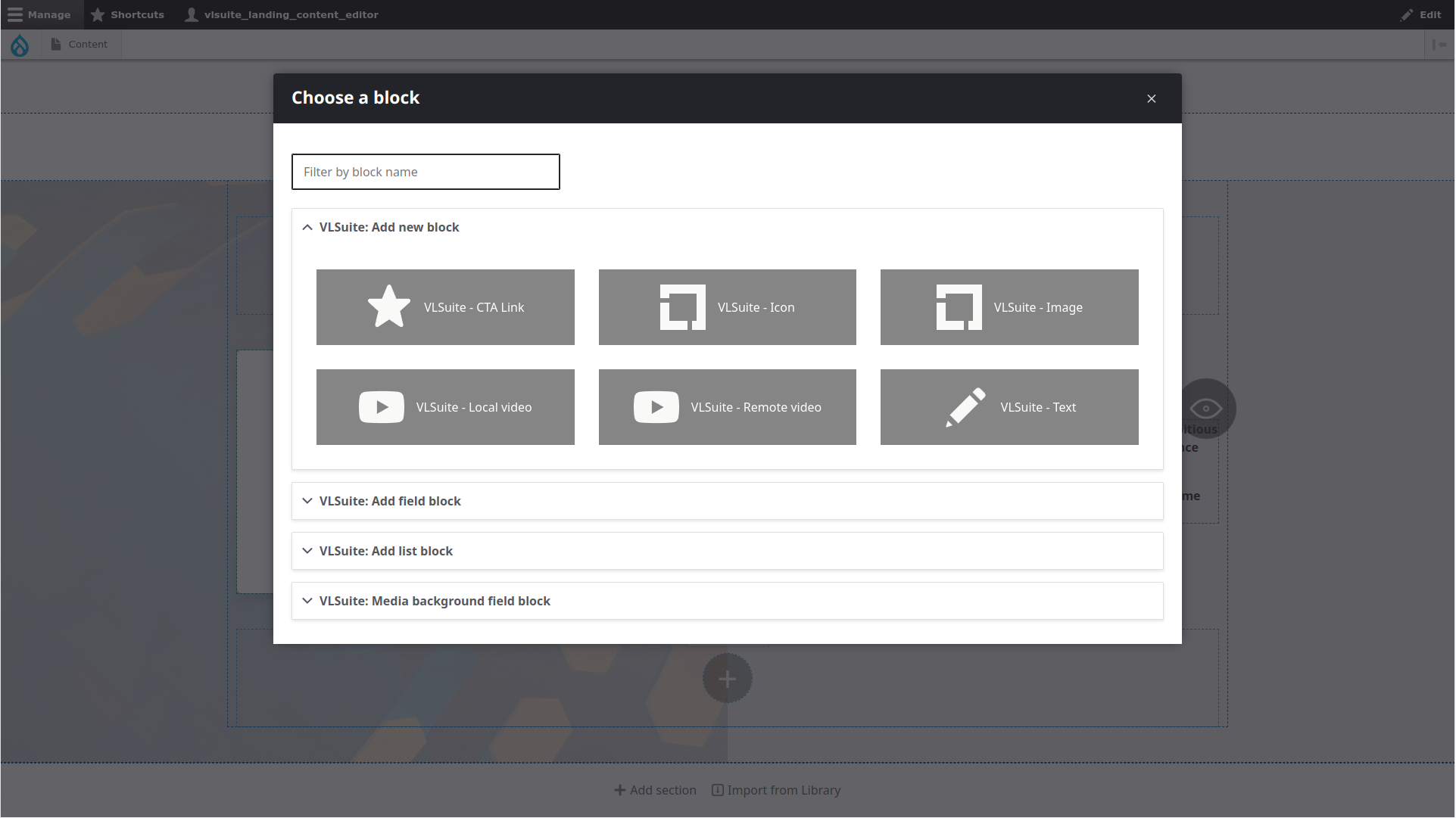 Visual Layout Suite (VLSuite) - Layout builder Choose block