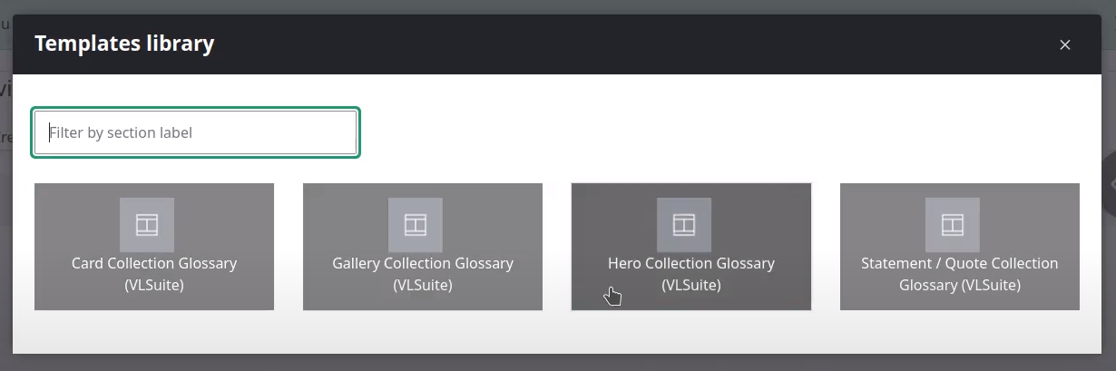 Visual Layout Suite (VLSuite) - Collection blocks variants glossaries