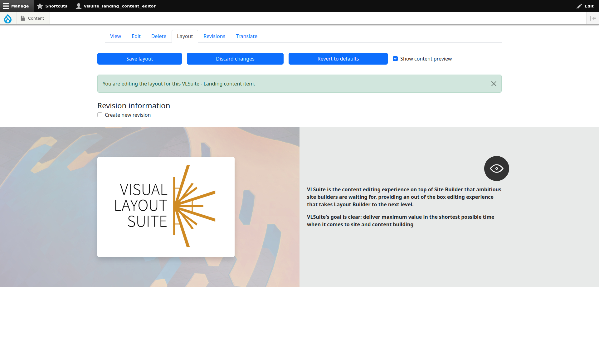 Visual Layout Suite (VLSuite) - Layout builder Preview