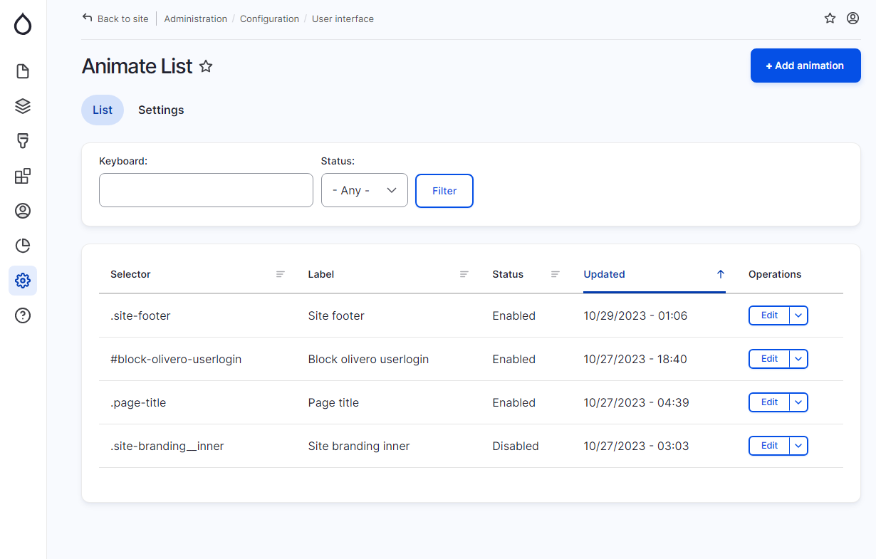 WOW JS animatecss UI admin animations overview