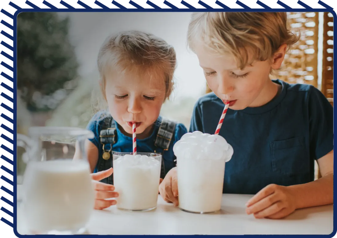 Kids enjoying nestle drinks