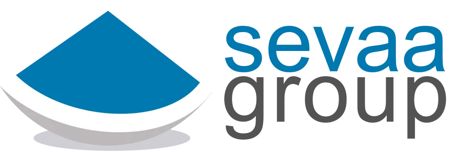 Sevaa Group blue pie logo.