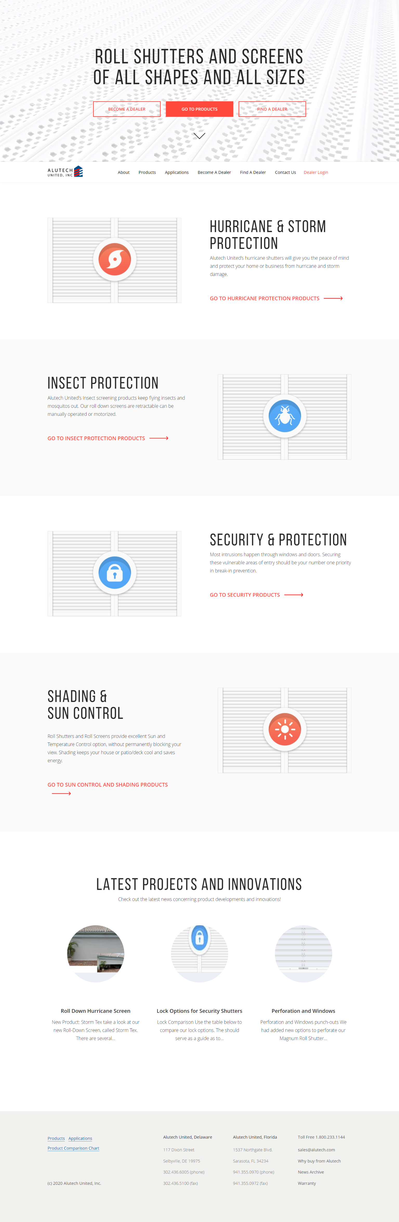 Alutech landing page
