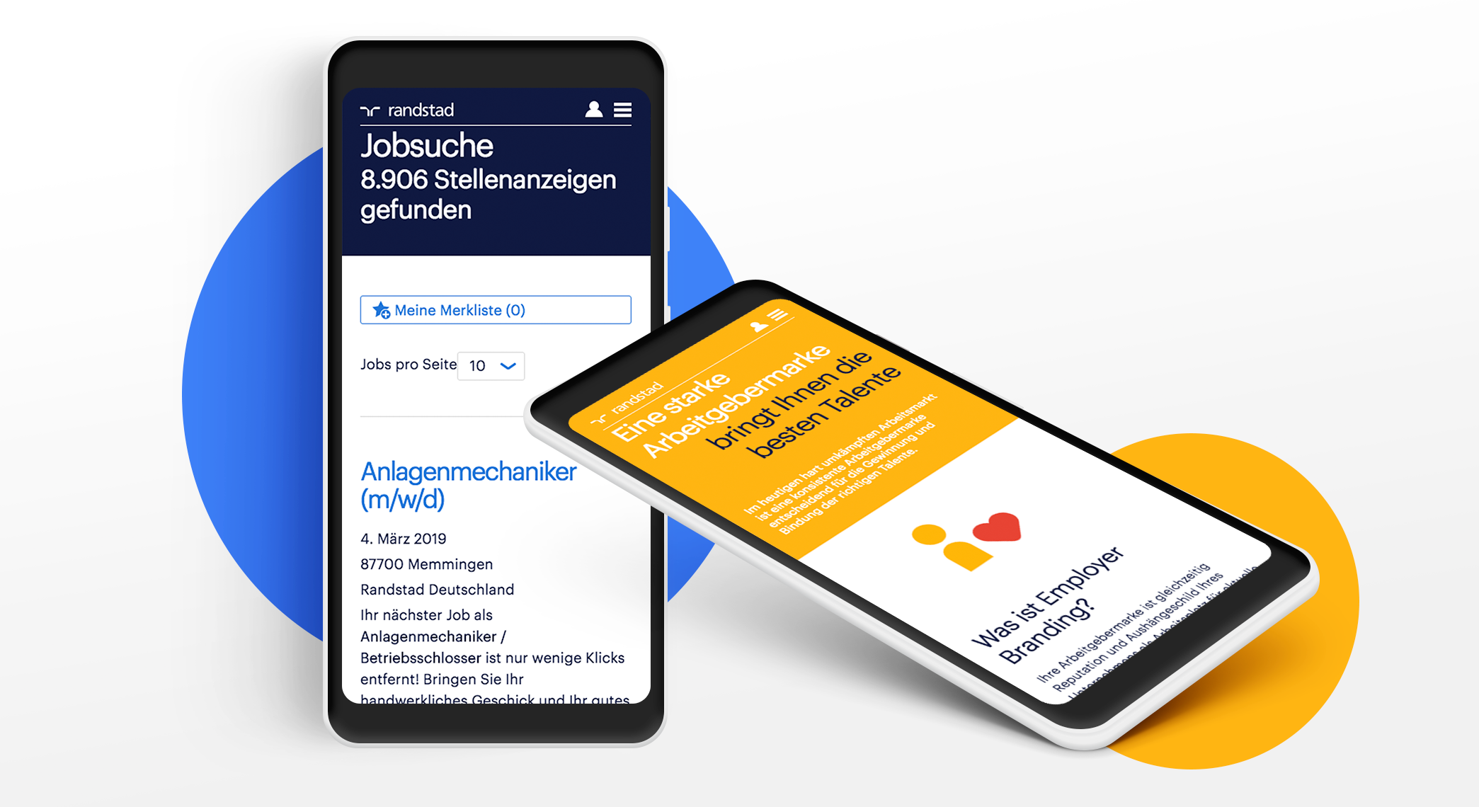 Randstad mobile design