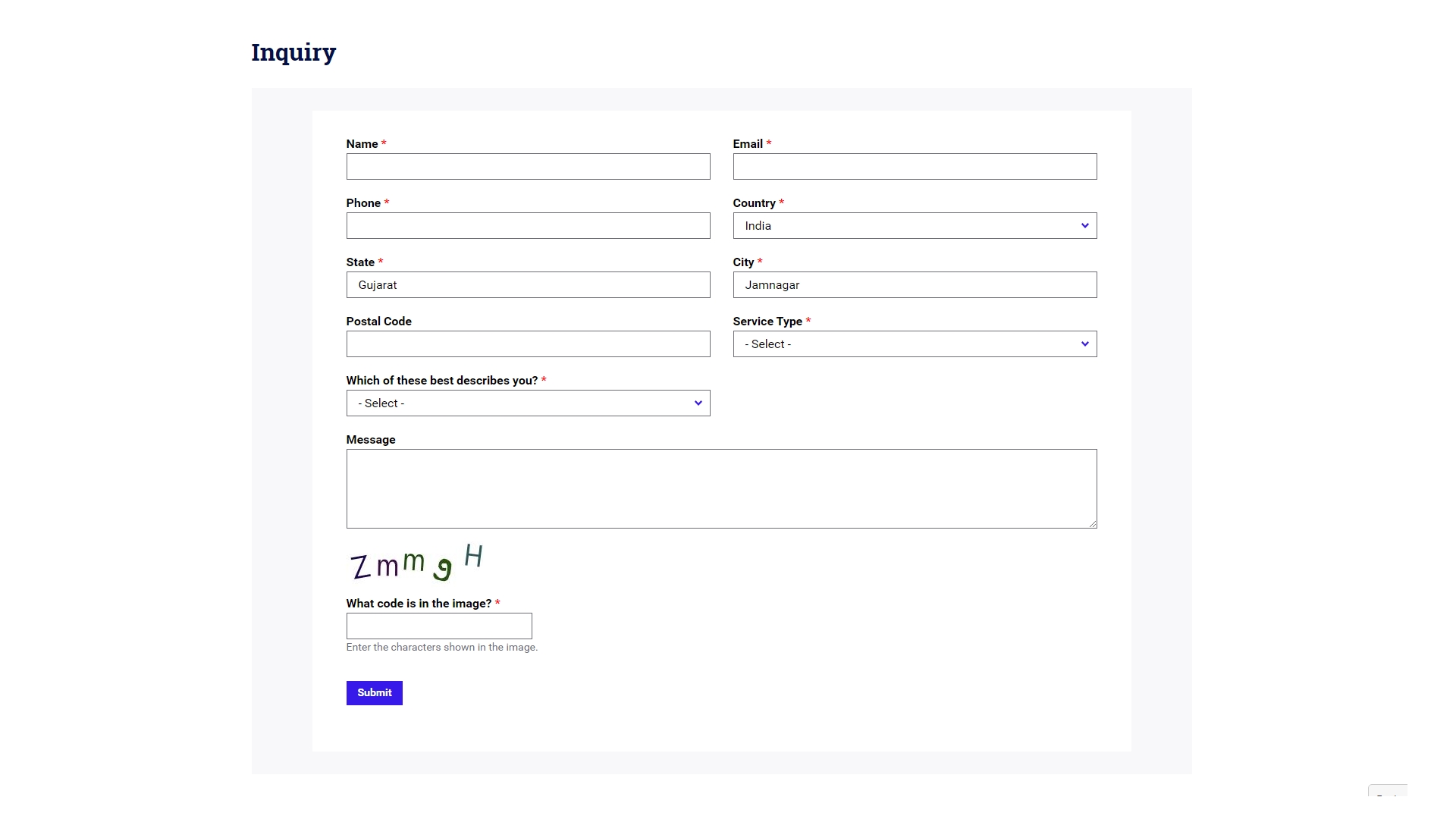 Inquiry Form