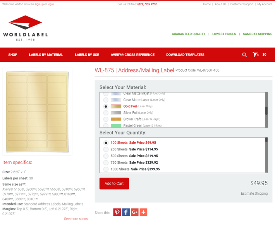 Product page