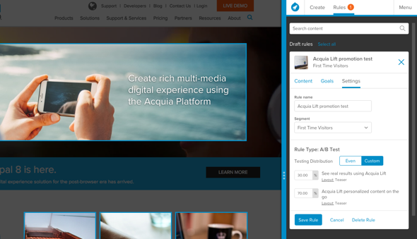 Acquia Lift screenshot of reports