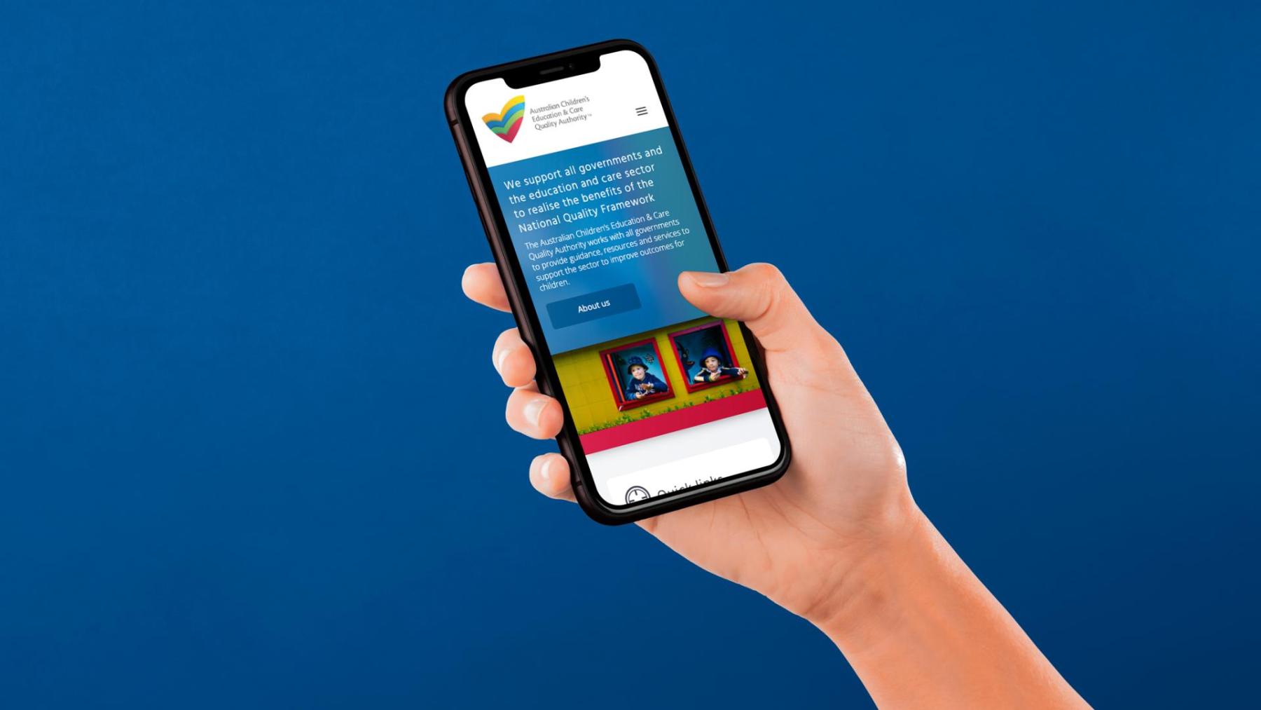 ACECQA website on mobile phone