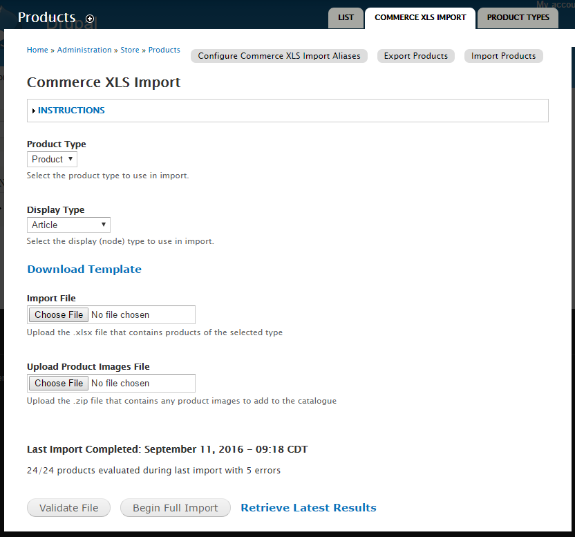 Screenshot of main interface
