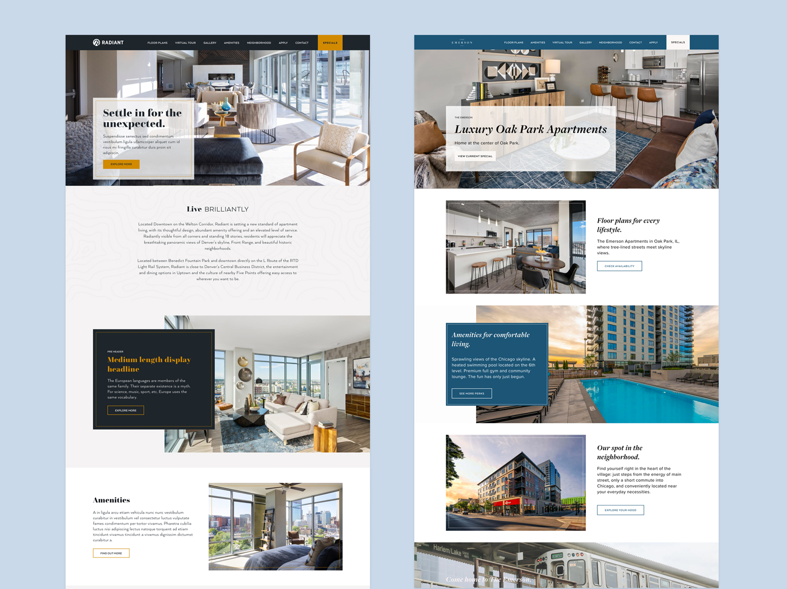 Different Drupal theme representations for this site