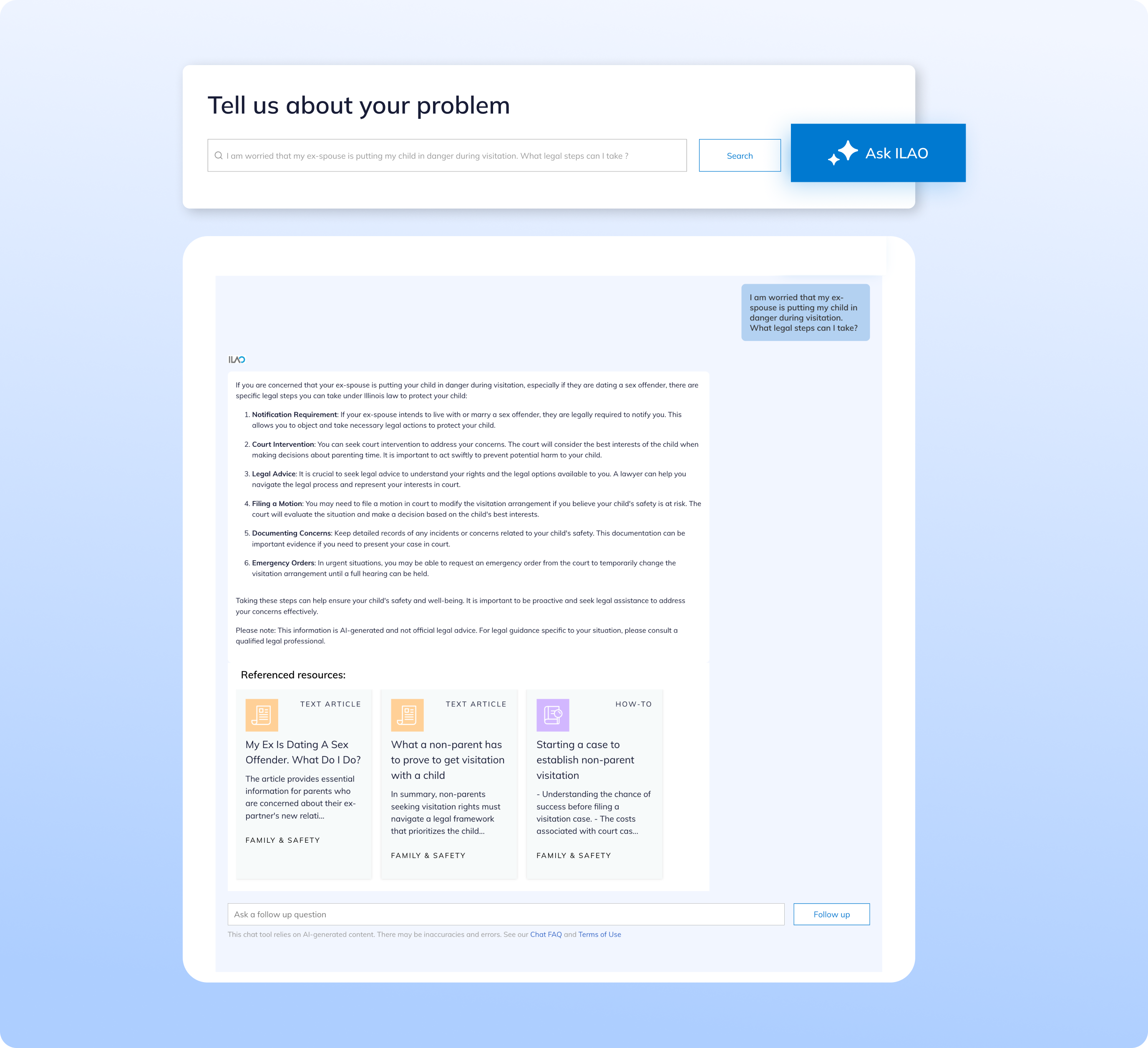 Conversational legal assistant