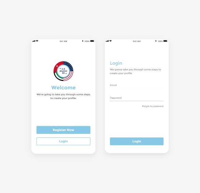 Log in Screen