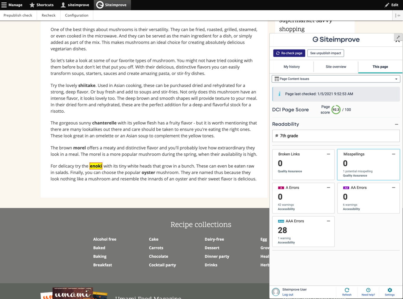 Live crawl of module on screen with text