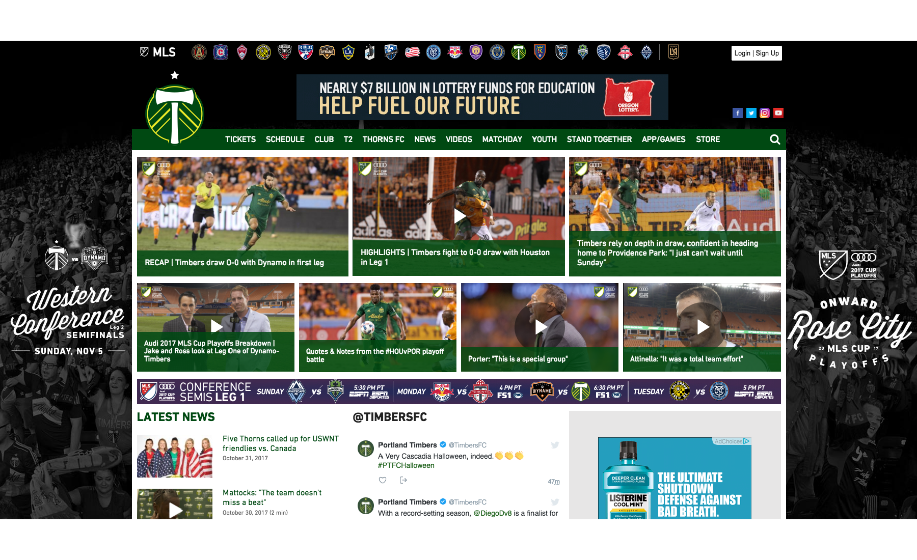 Portland Timbers Homepage