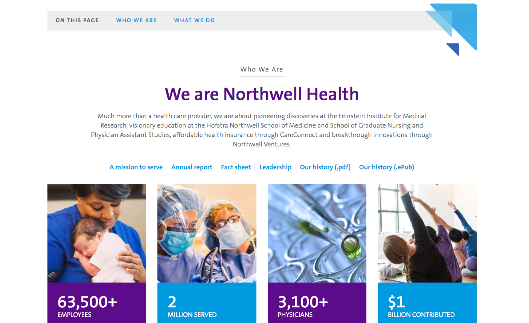 Northwell Health Card Component -  In Page