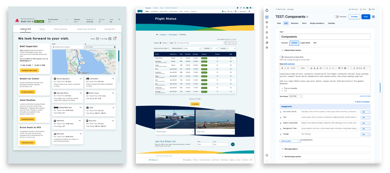 Screenshots of the user dashboard, the overall improved user experience, and the client dashboard