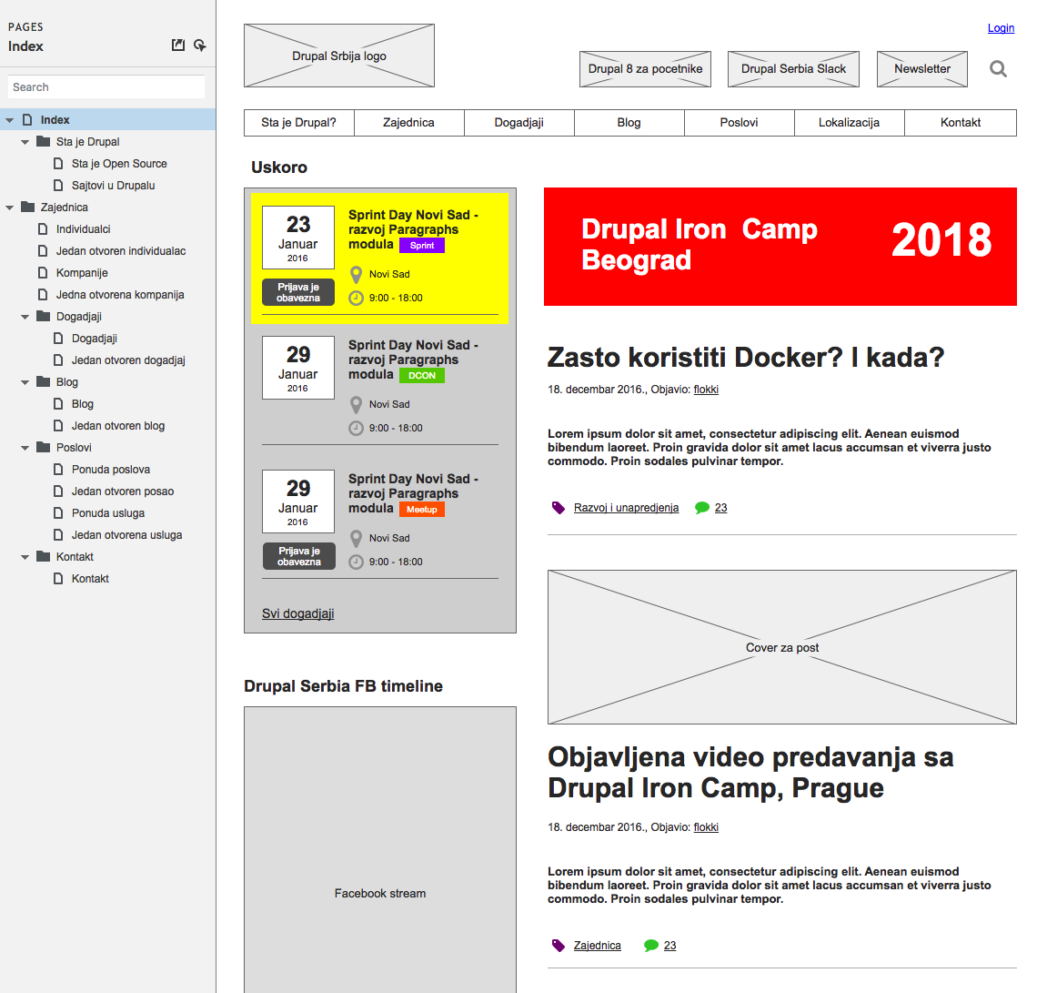 Drupal.rs wireframe