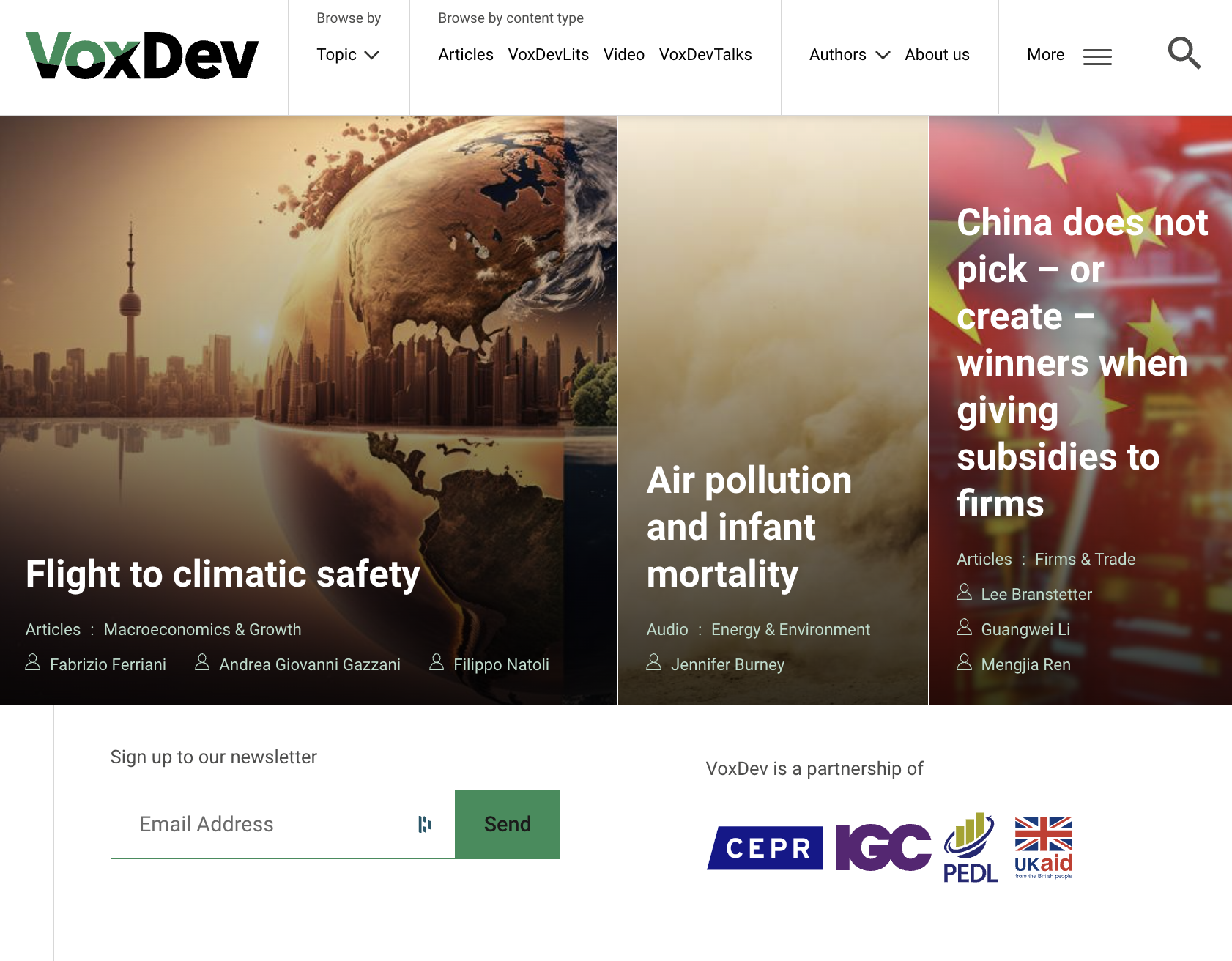 Top sections, front page