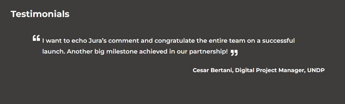 UNDP Customer Testimonial