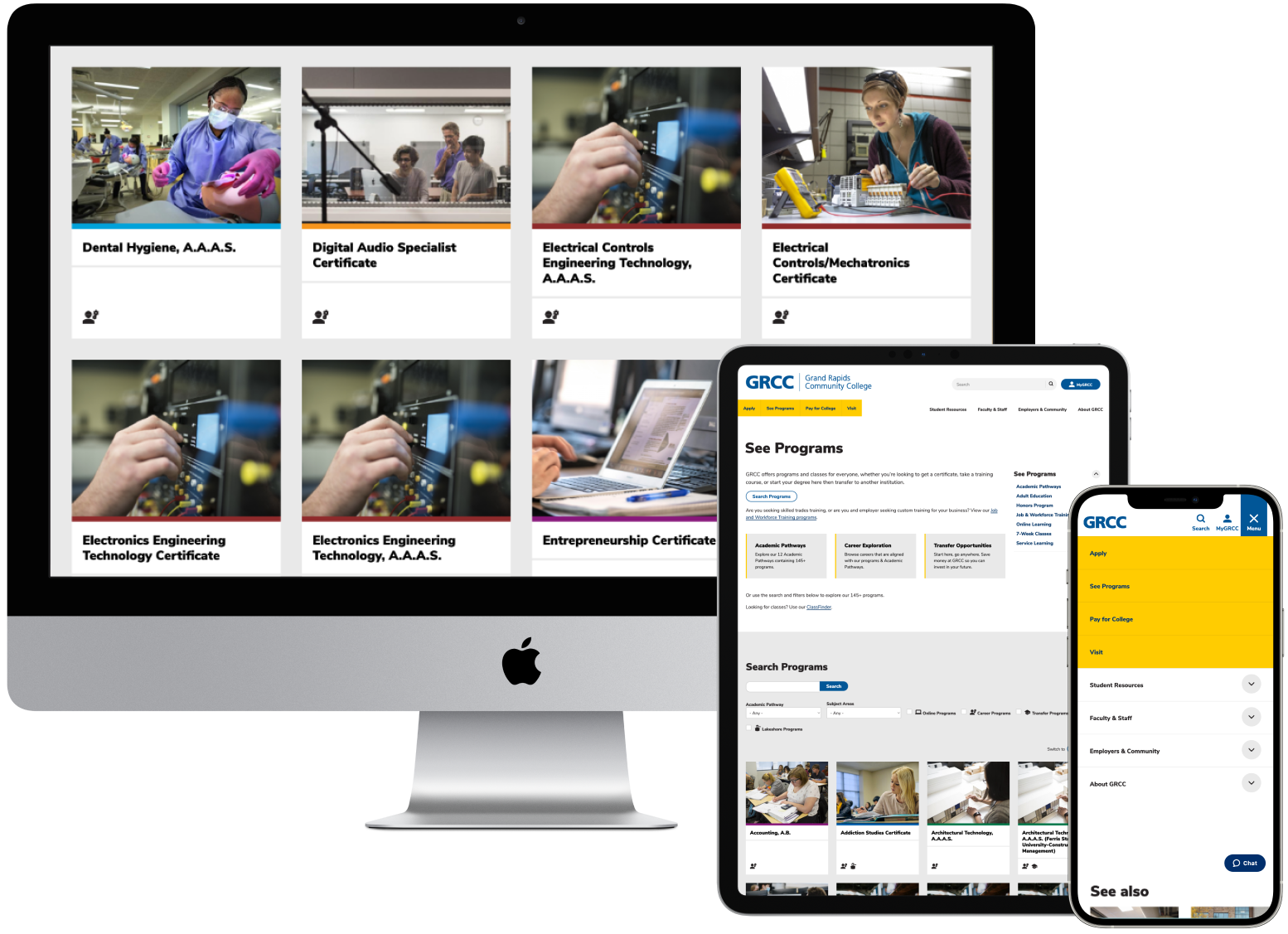 A grid view of some of the GRCC programs