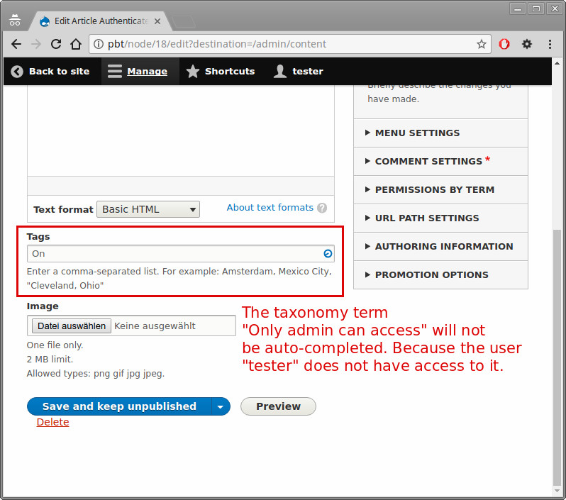 Taxonomy Restriction