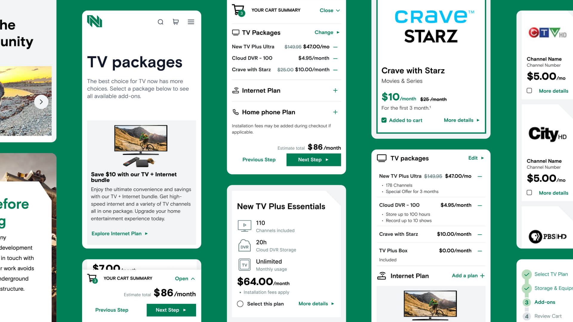A collection of Northwestel site mobile page views.