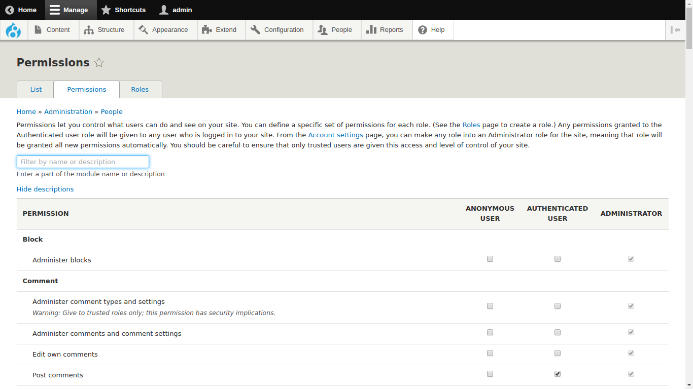 Permission Filter
