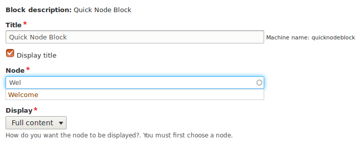 Configure the block