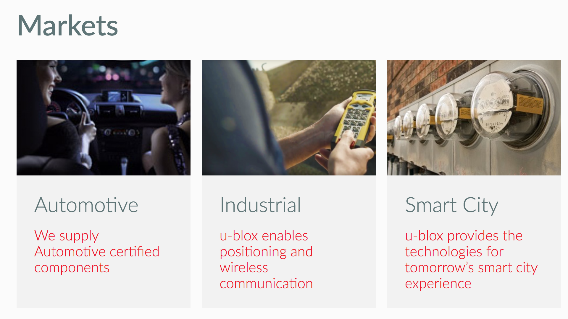 u-blox markets