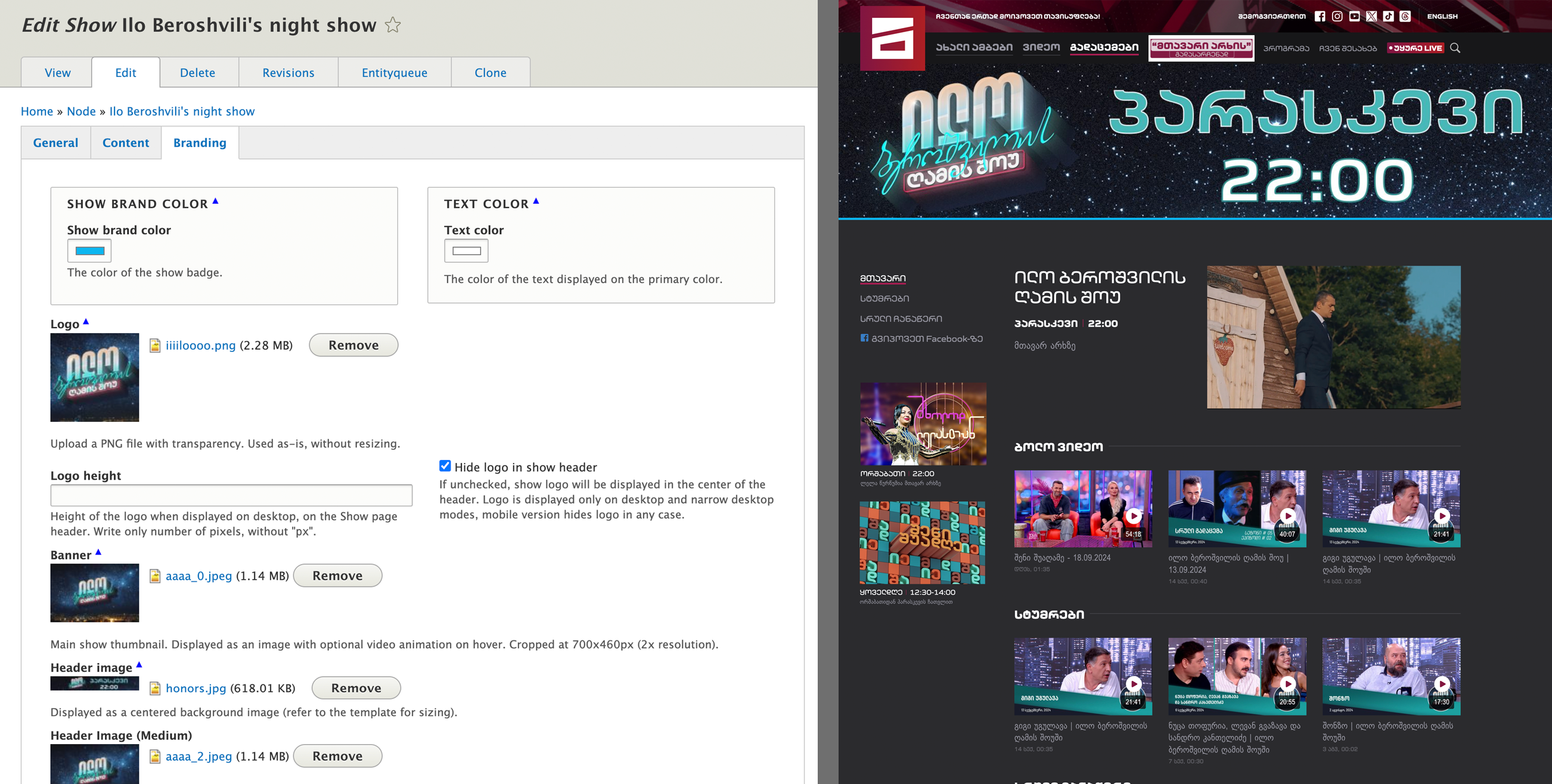 Branded sub-pages